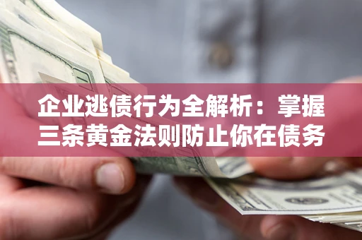 北京企业逃债行为全解析：掌握三条黄金法则防止你在债务乱局中“踩雷”